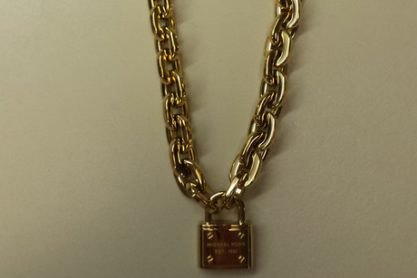 Michael Kors 14K Gold-Plated Sterling Silver Lock Necklace, 50% OFF
